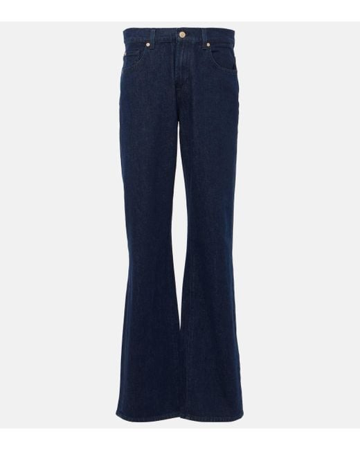 7 For All Mankind Blue Tess High-rise Flared Jeans