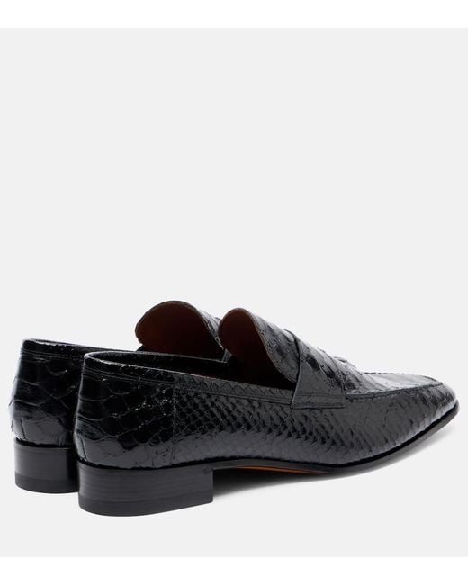Paris Texas Black Vincent Croc-Effect Leather Loafers