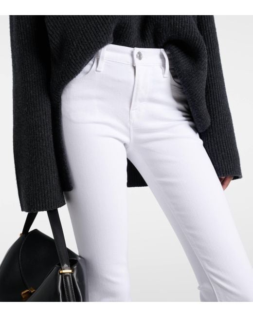 FRAME White Le High Flare High-rise Flared Jeans