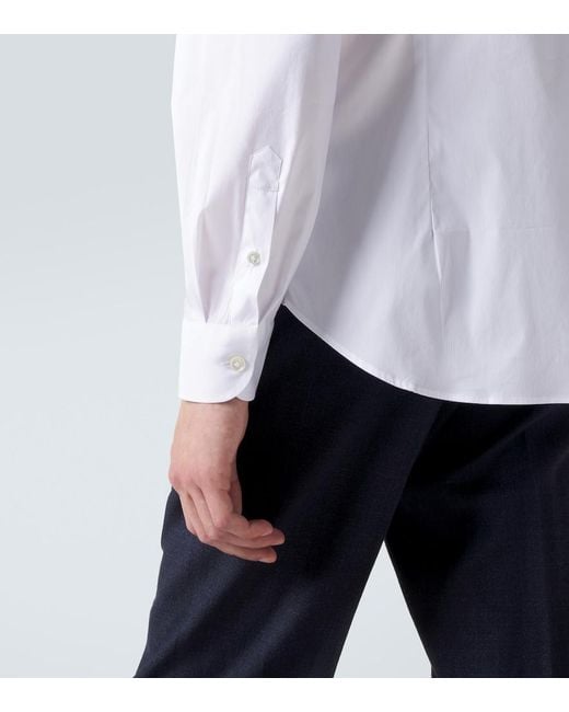 Eleventy White Cotton-Blend Poplin Shirt for men
