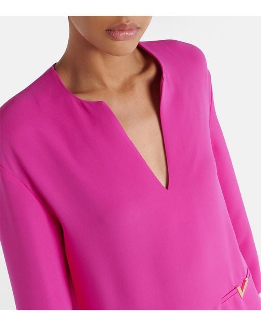Valentino Pink Vgold Silk Kaftan