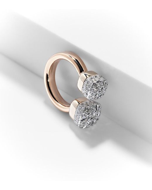 Pomellato White Nudo 18Kt Rose And Ring With Diamonds