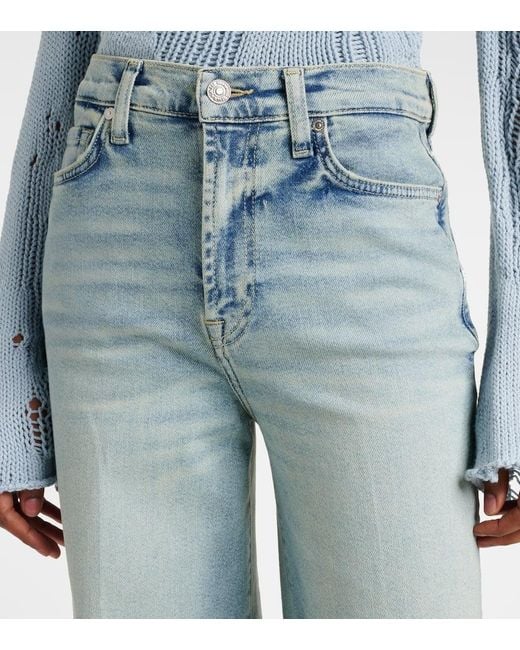 7 For All Mankind Blue Jo Low-Rise Flared Jeans