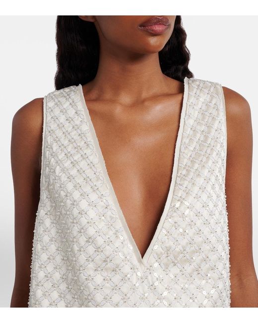 Dorothee Schumacher White Sparkling Statement Sequined Top