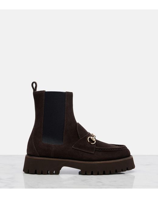 Gucci Black Sylke Suede Chelsea Boots