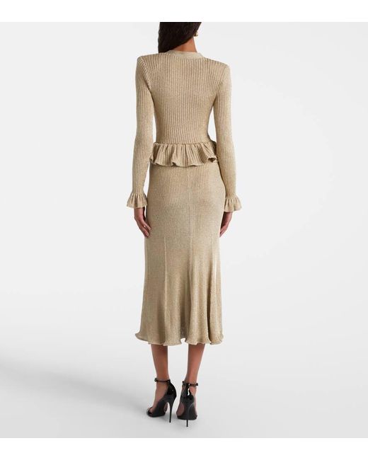 Self-Portrait Natural Maxikleid Aus Strick