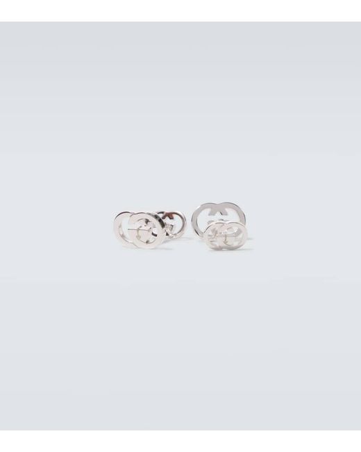 Gucci White Interlocking G Sterling Cufflinks for men