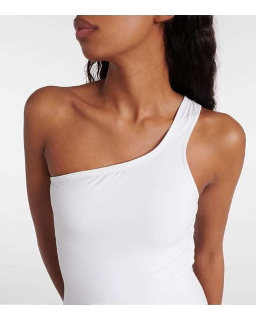 Isabel Marant White Sage Cutout One-shoulder Swimsuit