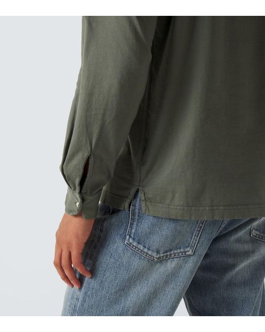Fedeli Green Cotton Pique Polo Shirt for men