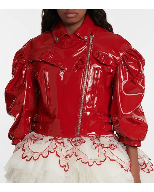 Red patent jacket deals