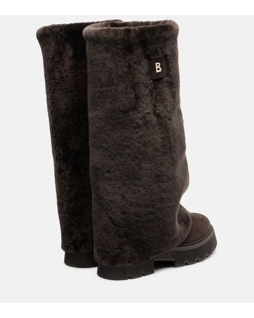Bogner Black Stiefel Turin Aus Shearling Und Veloursleder