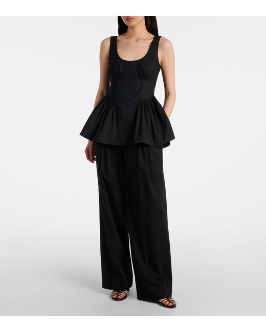 Proenza Schouler Black Label Bader Cotton-Blend Poplin Top