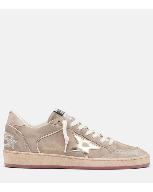 Golden Goose Deluxe Brand Pink Sneakers Ballstar Aus Veloursleder