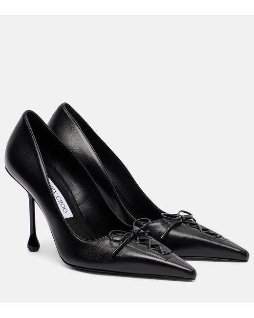 Jimmy Choo Black Scarlett 95 Leather Pumps