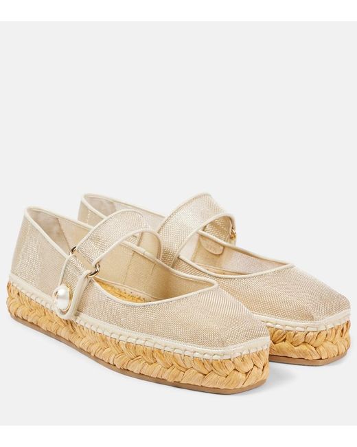 Jimmy Choo Natural Fayence Logo Espadrilles