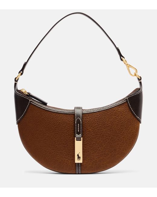 Polo Ralph Lauren Brown Polo Id Small Leather Shoulder Bag