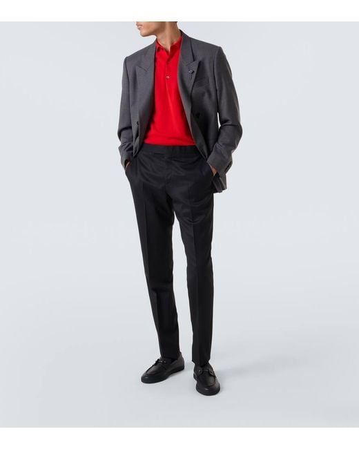 Christian Louboutin Black Chambeliboat Leather Boat Shoes for men