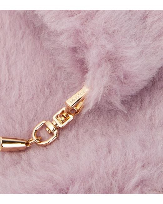 Max Mara Pink Ombrato Teddy Mittens