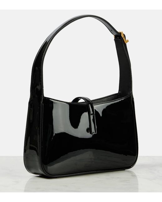 Saint Laurent Black Le 5 A 7 Patent Leather Shoulder Bag