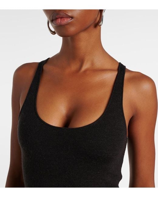 Totême Black Wool-Blend Tank Top