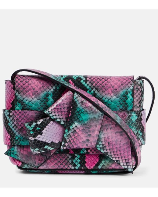 Acne Purple Musubi Croc-effect Leather Crossbody Bag