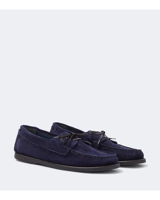 Saman Amel Blue City Moc Suede Boat Shoes for men