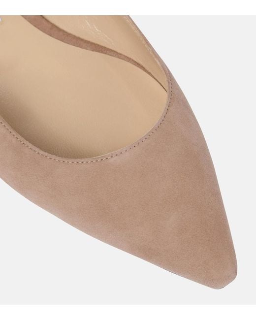 Jimmy Choo Natural Romy Suede Ballet Flats