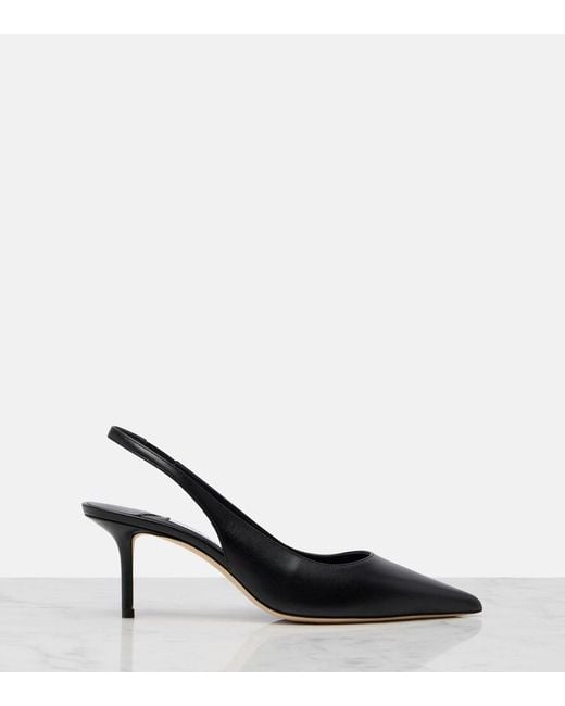 Jimmy Choo Black Love Leather Slingback Pumps