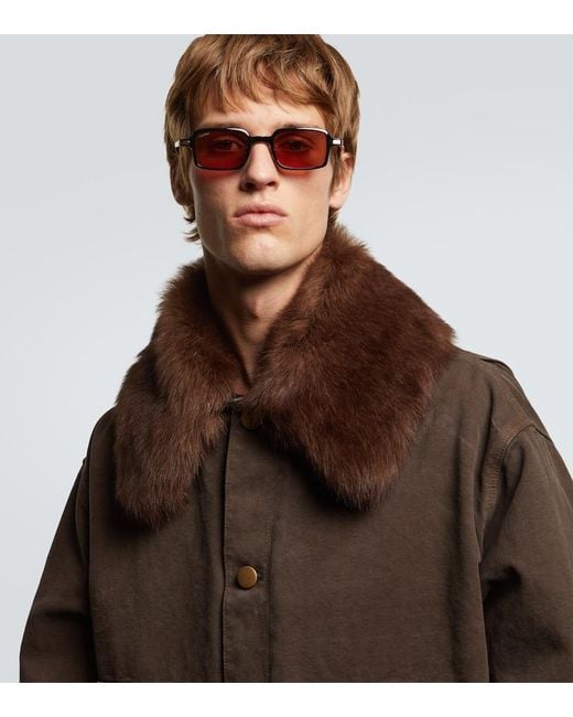 Cartier Brown Premiere De Cartier Rectangular Sunglasses for men