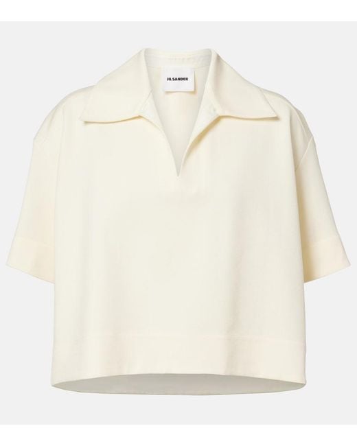 Jil Sander Natural Knitted Polo Shirt