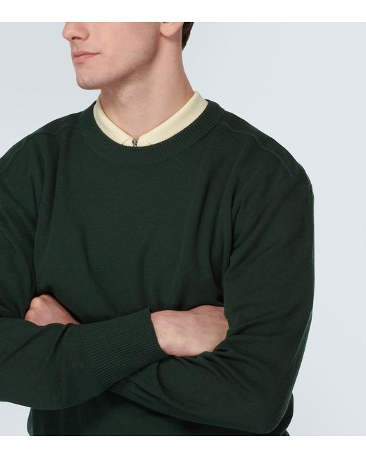 Pullover in lana di Burberry in Green da Uomo