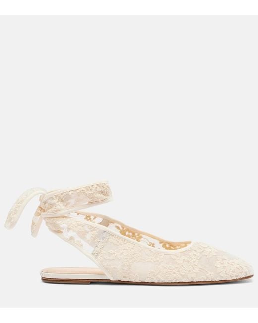 Magda Butrym Natural Lace Slingback Flats