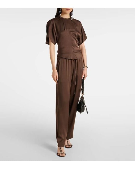 Isabel Marant Brown Karlita Satin Top
