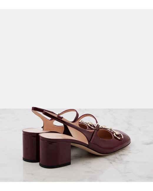 Salones Mary Jane De Charol Con Horsebit Gucci de color Brown