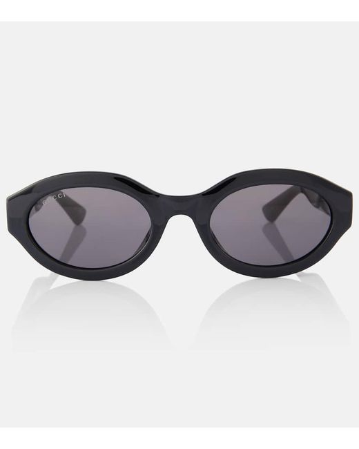 Gucci Brown Minimal GG Oval Sunglasses