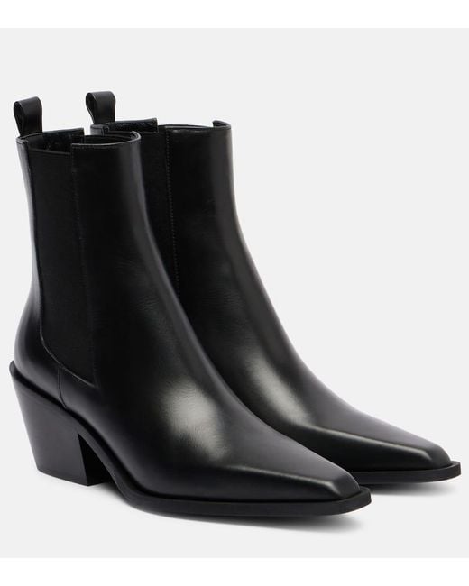 A.Emery Black Leo Leather Ankle Boots