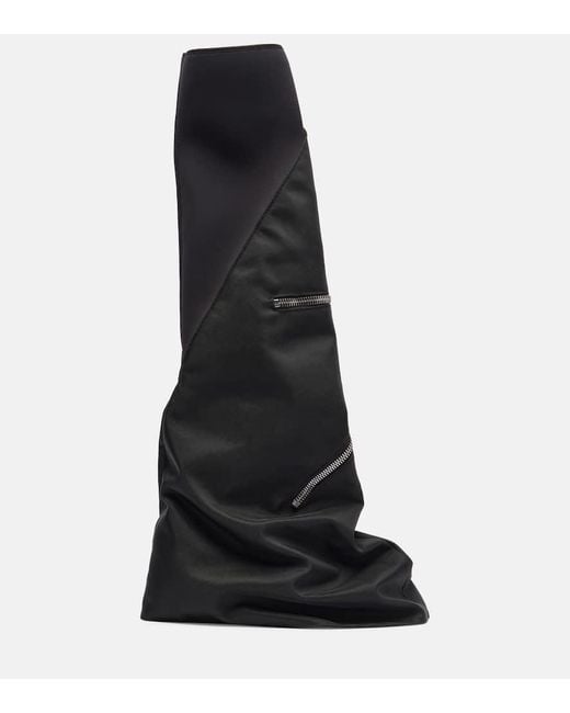Rick Owens Black Overknee-Stiefel Mit Reissverschluss