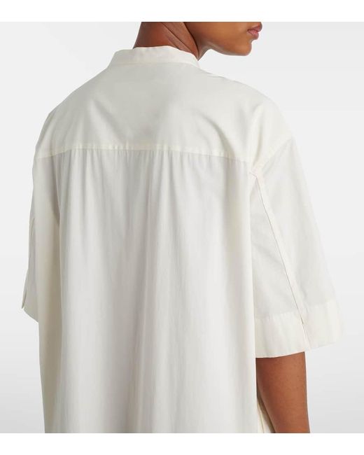 Jil Sander White Maxikleid Aus Baumwollpopeline
