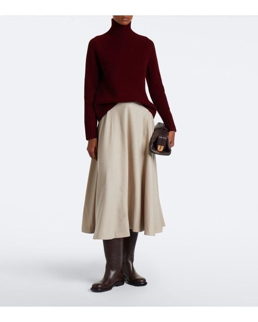 Max Mara Natural Wool Midi Skirt