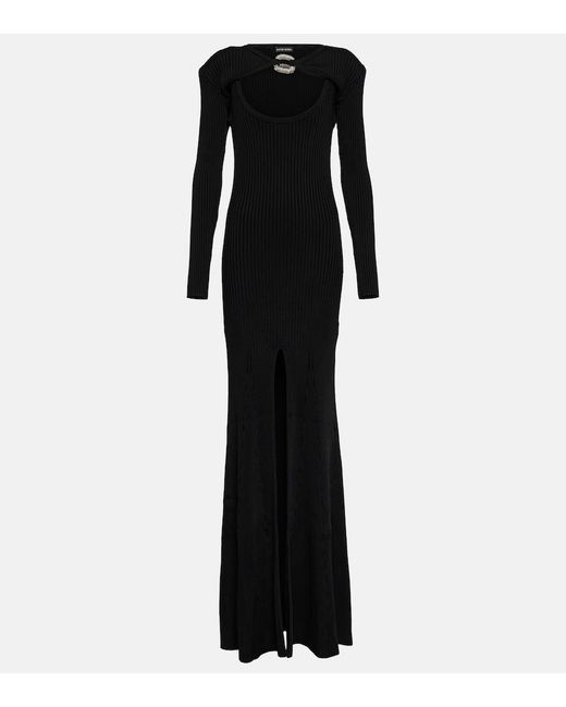 David Koma Black Evening Dress With Crystal Buckle