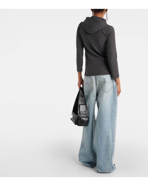 Balenciaga Gray Inside-out Cotton-blend Jersey Hoodie