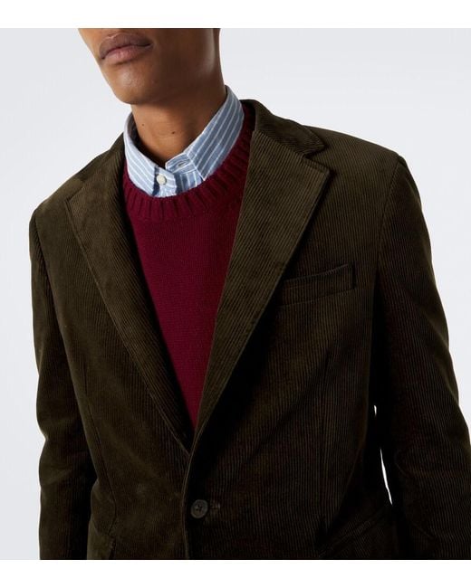 Polo Ralph Lauren Black Cotton-Blend Corduroy Blazer for men
