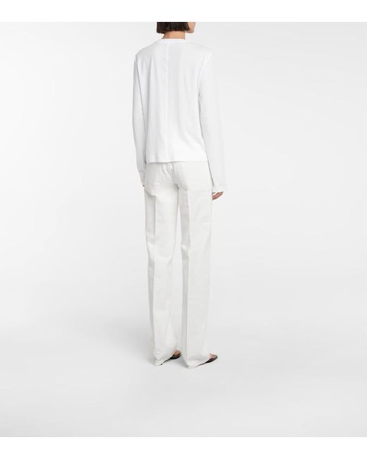 The Row White Shermann Cotton-jersey Top
