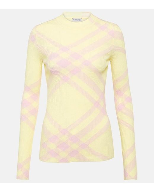 Burberry Yellow Top Check Aus Einem Wollgemisch