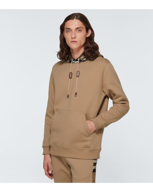 Burberry Cotton Samuel Hooded Sweatshirt in Brown for Men | Lyst