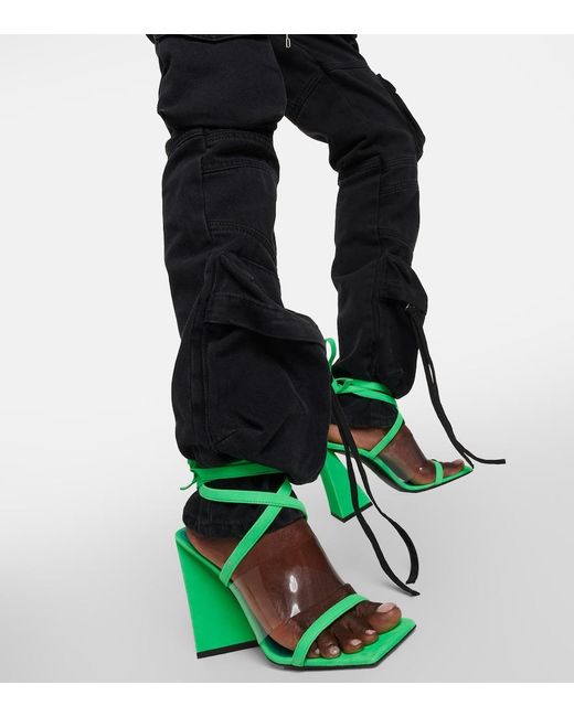 The Attico Green Isa Suede Sandals