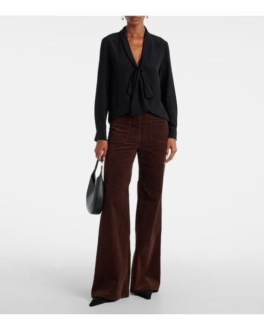 Nili Lotan Brown Florence Corduroy Wide-Leg Pants