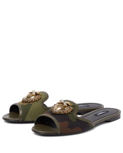 Dolce Gabbana Bianca Devotion Camouflage Sandals in Green Lyst