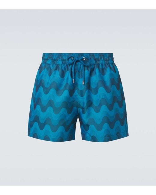 Frescobol Carioca Blue Rio Printed Swim Trunks for men