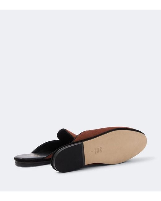 Rubinacci Brown Suede Slippers for men